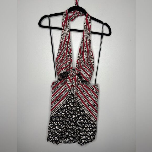 Free People Heat It Up Printed Halter mini Dress - Picture 2 of 4